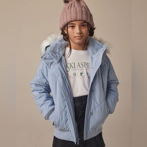 NWT Abercrombie Kids Light Blue Puffer coat (Size 5/6)